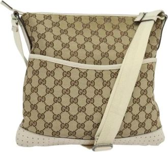 Gucci Pre-owned Cross Body Bags, female, Beige, Size: ONE SIZE Pre-owned Canvas Cross Body Bag