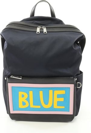 Fendi Multi-Color Navy Nylon Leather Backpack (Pre-Owned)
