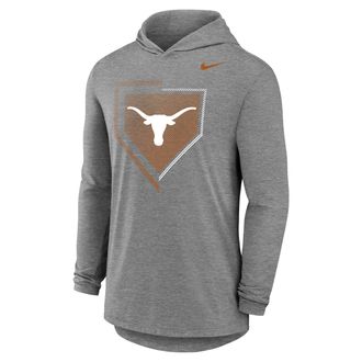 Nike Mens College (Texas Longhorns) Long-Sleeve Hooded Baseball T-Shirt in Grey | M12173P967TXUN-DGH