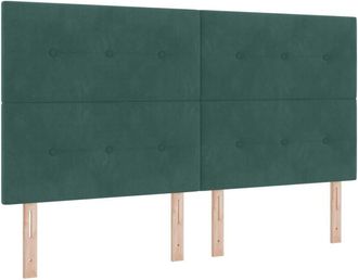 vidaXL Headboard Wall-mounted with Headboard Dark green 180 cm Velvet Vidaxl