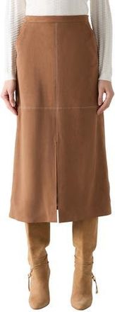 L.k. Bennett Lancy Faux Suede Midi Skirt in Brown at Nordstrom Rack, Size 12 Us / 16 Uk