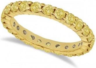 Allurez Fancy Yellow Canary Diamond Eternity Band 14k Yellow Gold (2.00ct)