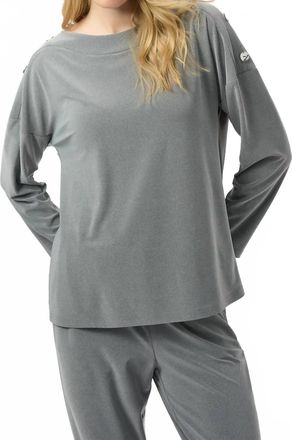 Joseph Ribkoff Boat Neckline Long Sleeves Top In Grey