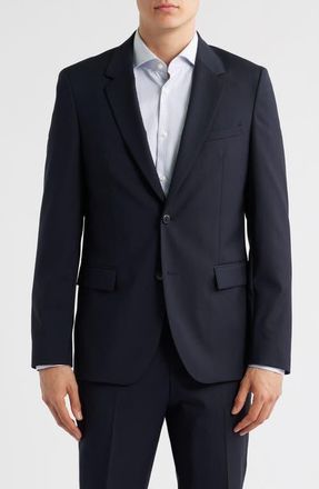 BOSS Houston Solid Wool Suit Jacket in Dark Blue at Nordstrom, Size 46