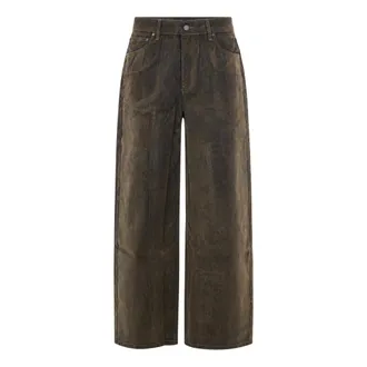 Daily Paper Clothing Velvet Shield Oversized Jeans - Heren - Jeans - Bruin - Maat: L Velours