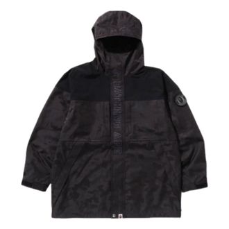 A Bathing Ape Solid Camo Jacquard Long Jacket Black 1K80-140-011-BLK