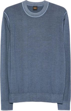 BOSS Maglione con ricamo - Blu