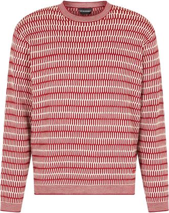 Emporio Armani Maglione in lana con motivo geometrico - Rosso