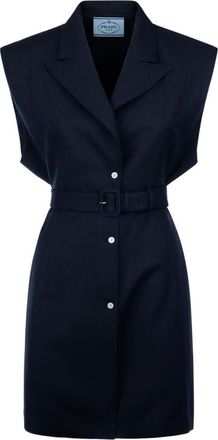 Prada Vests, female, Blue, Size: S Oversized Vest