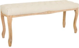 Wanderlust Deco Wanderlust Deco - Banqueta De Madera Tapizada Color Crema 110x36x47