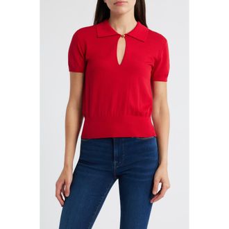 Frame Denim The Keyhole Polo in Bright Raspberry at Nordstrom Rack, Size Small