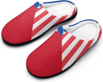Generic U.S. And Philippines Flag Cotton Slippers for Women Indoor Outdoor Slipper Slip-On Memory Foam Home Shoes