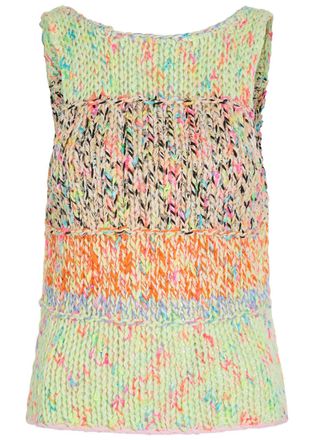Free People Flea Market Knitted Tank - Green - M (UK 12-14 / M)