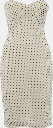 Zimmermann Zimmerman Beige Polka Dots Jersey Strapless Midi Dress