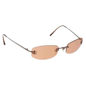 Chanel Pre-owned Accessories, female, Orange, Size: ONE SIZE Pre-owned Metal Sunglasses
