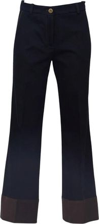 Ql2 Quelledue Wijde broek - Dames - Wijde Broeken - Blauw - S - Wol - Broeken