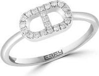 Effy Sterling Silver Diamond Ring - 0.14 ctw in White Gold at Nordstrom Rack, Size 7
