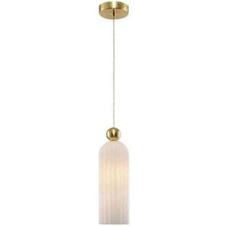 Maytoni Maytoni - Antic Modern Slim Pendant Ceiling Light Gold, Glass White Shade