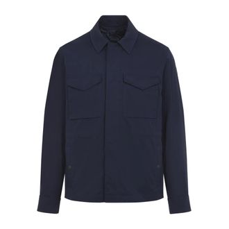 Moncler Light Jackets, male, Blue, Size: 2XL Roquille 3-in-1 Reversible Down Shirt Jacket