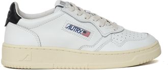Autry Medalist Low Sneakers In White, Black Leather