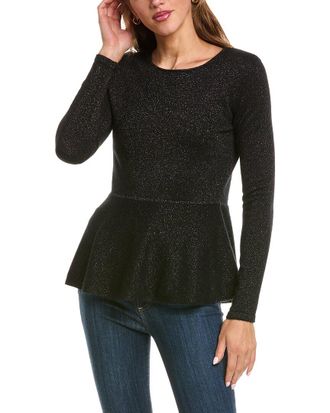 The Cashmere Project The Cashmere Project Peplum Lurex Cashmere-Blend Top