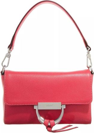 Abro Rode leren schoudertas met metalen details - Dames - Handtassen - Rood - ONE Size - Leer - Tassen