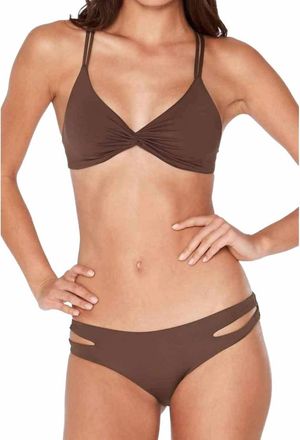 L*Space Solid Estella Full Bikini Bottom In Chocolate