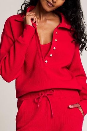 Negative Underwear Waffle Knit Pullover in Cerise at Nordstrom, Size X-Small