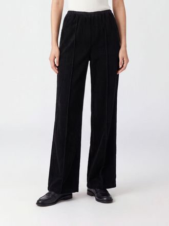 Forte_Forte High-Waisted Wide-Leg Palazzo Trousers in Ribbed Velvet
