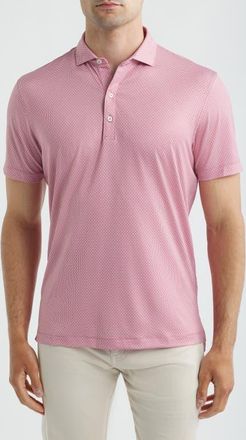 Johnnie-O Tile Neat Performance Jersey Polo in Racing Red at Nordstrom, Size Xx-Large