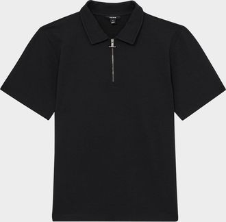 Reiss Mens Albany Textured Half-Zip Polo Shirt