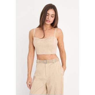 Good American Womens The Bustier Top | Light Taupe, Size Medium | Good American by Khlo&Egrave; Kardashian