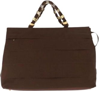 Ferragamo Pre-owned Canvas Handbag - Dames - Vintage Handtas - Bruin - ONE Size - Vintage