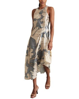 Reiss Mieke Drape Printed Gown