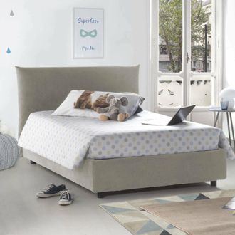 Dmora Dmora - Cama De Plaza Y Media Dlevant, Cama Contenedor Con Revestimiento De Tela, 100% Made In Italy, Apertura Frontal, Adecuado Para Colch&oacute;n Cm 120x1