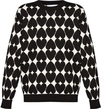 Moschino intarsia-knit jumper - women - Cotton - 40 - Black