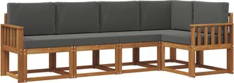vidaXL Conjunto De Sof&aacute;s De Exterior 5 Uds. Natural Y Antracita Vidaxl