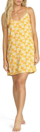 Billabong 90s Babe Mini Sundress in Golden Peach at Nordstrom, Size Large