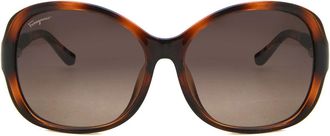 Ferragamo SF 744SLA 214 Womens Sunglasses Brown Size 59