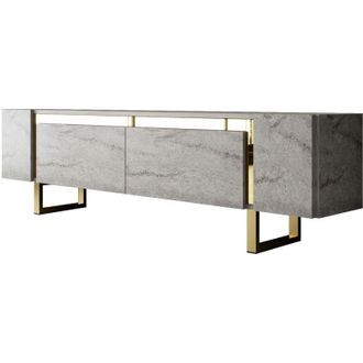 Asir Group LLC Mobili TV, tavolo TV, credenza bassa Stand Travertine Gold