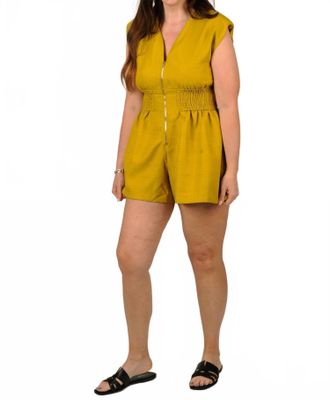 Glam Jetset Romper In Mustard