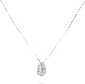 Luxury Bazaar 14kt witgouden halsketting met diamant - Zilver