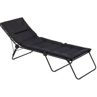 Lafuma Mobilier Lettino, Pieghevole, Schienale regolabile, Sistema di sospensione con lacci, Siesta l, Air Comfort, Colore: Acciaio, LFM2851-6135 - Lafuma Mobilier