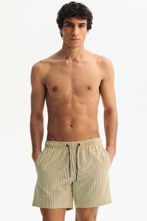 H&M Seersucker swim shorts in Light Yellow/striped at Nordstrom, Size X-Large