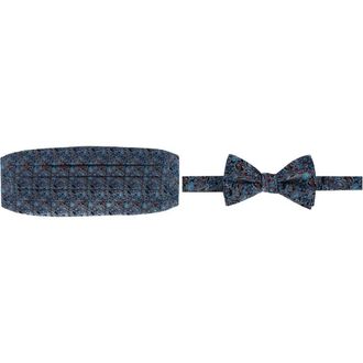 Trafalgar Store Enzo Exploded Floral Silk Cummerbund & Bow Tie Bundle in Multiple at Nordstrom