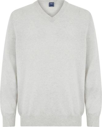 Fedeli V-neck Jumper - male - Fedeli - Cashmere Knitwear - Gray - 3XL - Knitwear