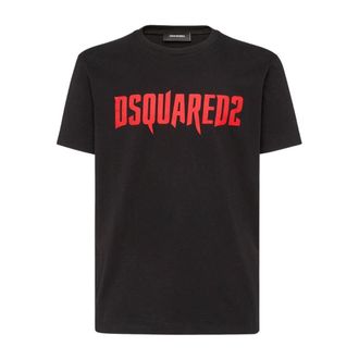 Dsquared2 DSquared2 Heren Horror Logo T-Shirt (Zwart, Rood)