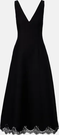 Valentino Crepe Couture lace-trimmed midi dress