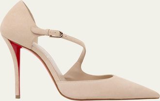 Christian Louboutin Miss Ziggyta Suede Red Sole Pumps