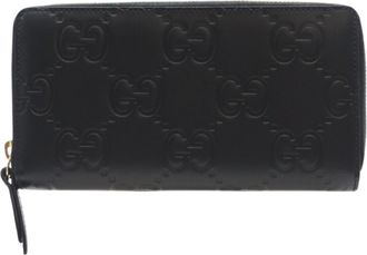 Gucci Black Leather Long Wallet (Bi-Fold) (Pre-Owned)